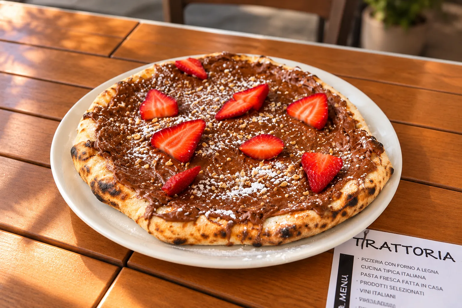 Focaccia dulce con Nutella y fresas